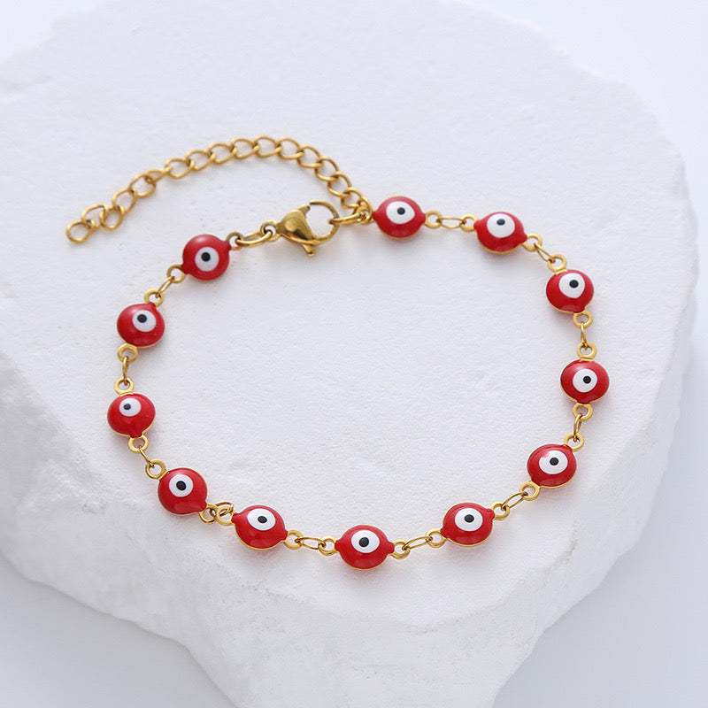 PULSERA ROJA OJITOS