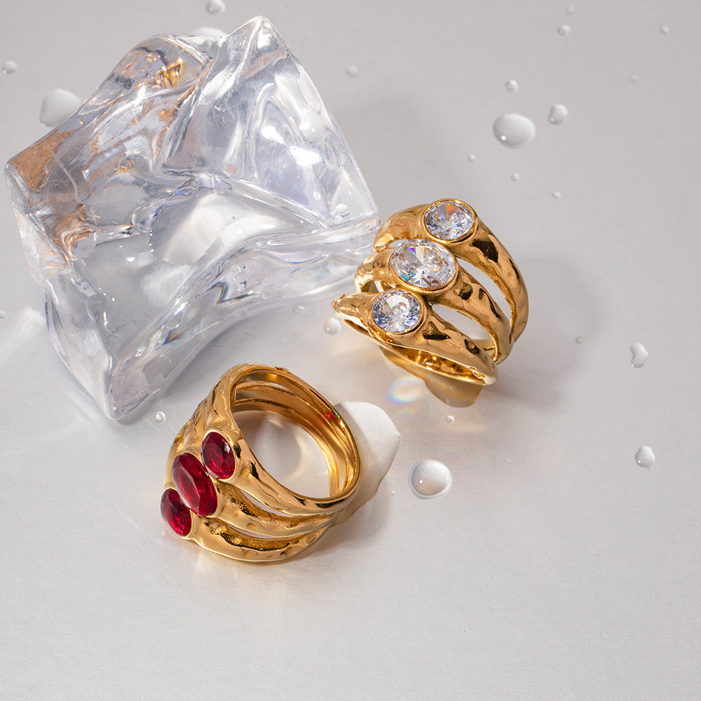 ANILLO TRIPLE PIEDRA