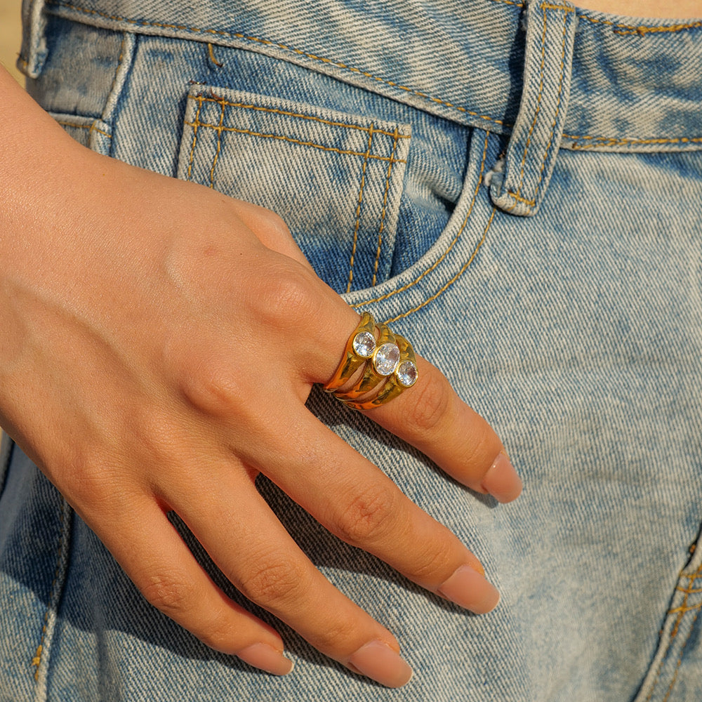 ANILLO TRIPLE PIEDRA