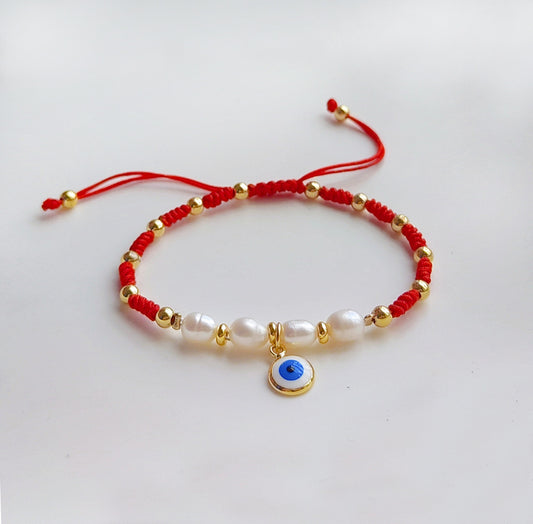 PULSERA ROJA PERLA BONITA