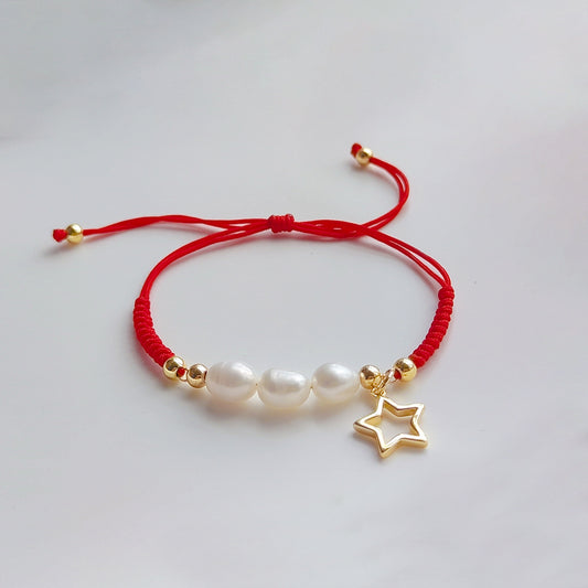 PULSERA ROJA ESTRELLA BLANCA